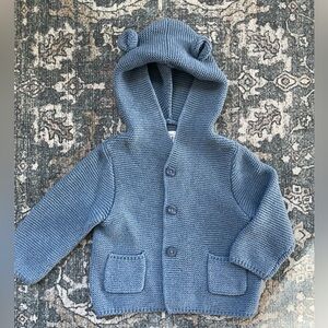 GAP Baby Blue Knit Cardigan with Hood